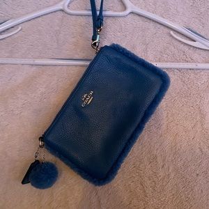 Blue coach wristlet